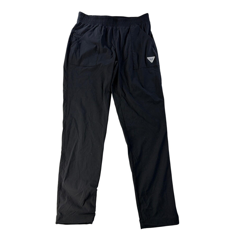 Columbia PFG Pants Womens L Tidal Roamer Black Pull On Drawstring Hiking Stretch